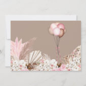 Boho Teddy Bear & Balloons Bearly Waitベビーシャワー 招待状 (裏面)