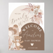 Boho Teddy Bear Bearly Wait赤ちゃんシャワーへようこそ ポスター (正面)
