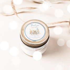 Boho Teddy Bear Blue Bearly待ち赤ちゃんシャワー特典 ラウンドシール