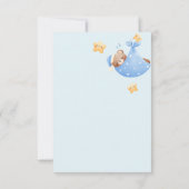 Boho Teddy Bear Boy Blue Baby Shower Invitation 招待状 (裏面)