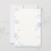 Boho Teddy Bear Boy Blue Baby Shower Invitation 招待状 (裏面)