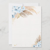 Boho Teddy Bear Boy Blue Bearly Wait赤ちゃんシャワー 招待状 (裏面)