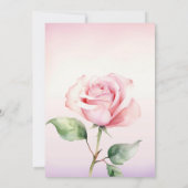 Boho Teddy Bear Girl Pink Bear Floral Birthday  招待状 (裏面)