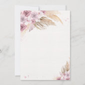 Boho Teddy Bear Mauve Pink Bearly Wait赤ちゃんシャワー 招待状 (裏面)