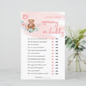 Boho Teddy Bear MommyまたはDaddyベビーゲーム (スタンド正面)