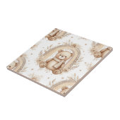 Boho Teddy Bear Rainbow Neutral Floral タイル (側面)