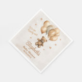 Boho Teddy Bear with Balloons赤ちゃんシャワー スタンダードランチョンナプキン (角)