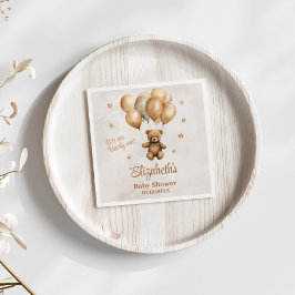 Boho Teddy Bear with Balloons赤ちゃんシャワー スタンダードランチョンナプキン