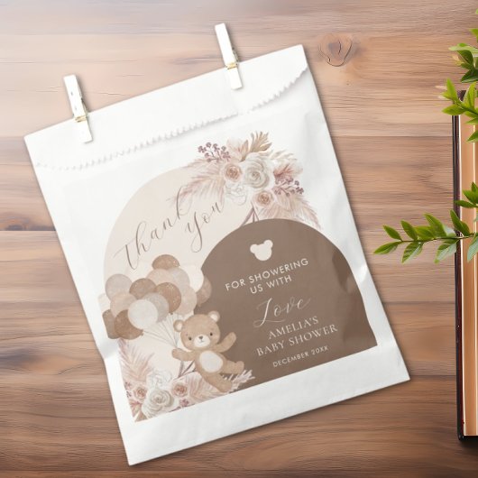 Boho Teddy Bearly Wait赤ちゃんシャワーありがとう フェイバーバッグ