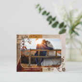 Boho Terra Cottaの写真結婚ありがとうはがき ポストカード (スタンド正面)