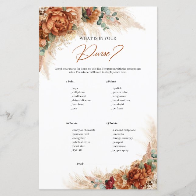 Boho Terracottaと緑あなたの財布の中に何が (正面)