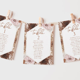 Boho Terracottaの結婚テーブル座席表カード 招待状