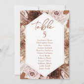 Boho Terracottaの結婚テーブル座席表カード 招待状 (正面)