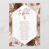 Boho Terracottaの結婚テーブル座席表カード 招待状 (裏面)