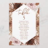 Boho Terracottaの結婚テーブル座席表カード 招待状 (正面)