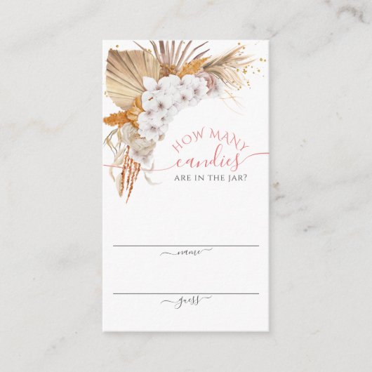 Boho Terracottaキャンディーズゲームカードの数 エンクロージャーカード (正面)