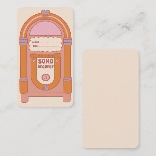 Boho Terracottaジュークボックスソングリクエストカード エンクロージャーカード (正面/裏面)