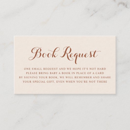 Boho Terracottaスクリプト赤ちゃんシャワー予約リクエスト エンクロージャーカード (正面)