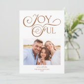 Boho Terracottaパターン喜びのクリスマスフォト シーズンカード (スタンド正面)