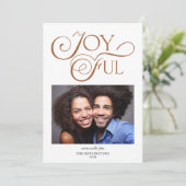 Boho Terracottaパターン喜びのクリスマスフォト シーズンカード (スタンド正面)