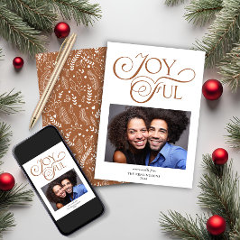 Boho Terracottaパターン喜びのクリスマスフォト シーズンカード