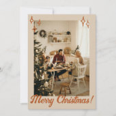 Boho Terracottaフォトファミリーメリークリスマス シーズンカード (正面)