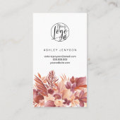 Boho terracottaフローラのロ感謝していゴの注文 名刺 (裏面)