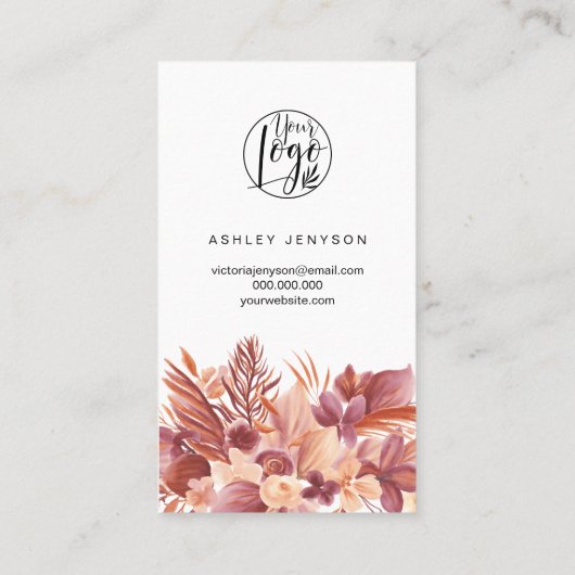 Boho terracottaフローラのロ感謝していゴの注文 名刺 (裏面)