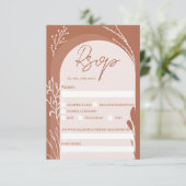 Boho terracottaフローラシックなスクリプト結婚アーチ 招待状 (スタンド正面)