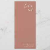 Boho Terracottaミニマエレガントリスト結婚のメニュー メニュー (正面)