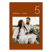 Boho Terracottaミニマル結婚リストの写真 テーブルナンバー (裏面)