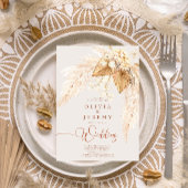 Boho Terracotta乾燥した花とパンパスグラスI 招待状