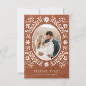 Boho Terracotta写真サンキューカード サンキューカード (正面)
