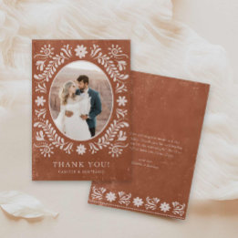 Boho Terracotta写真サンキューカード サンキューカード