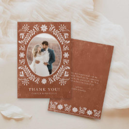 Boho Terracotta写真サンキューカード サンキューカード