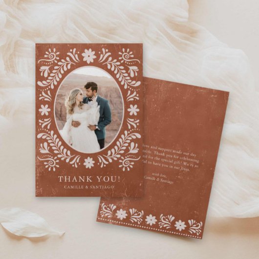 Boho Terracotta写真サンキューカード サンキューカード