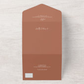 Boho terracotta写真フローラ素朴なアー結婚チ オールインワン招待状 (外側)