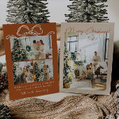 Boho Terracotta写真家族メリークリスマス シーズンカード