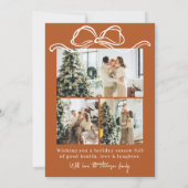 Boho Terracotta写真家族メリークリスマス シーズンカード (裏面)
