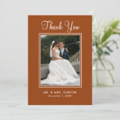 Boho Terracotta写真結婚のサンキューカード (スタンド正面)