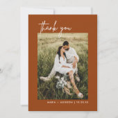 Boho Terracotta写真結婚のサンキューカード サンキューカード (正面)