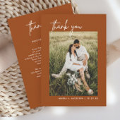 Boho Terracotta写真結婚のサンキューカード サンキューカード