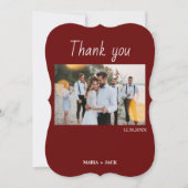 Boho Terracotta写真結婚のサンキューカード 招待状 (正面)