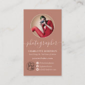 Boho terracotta写真qrコードロゴ写真家 名刺 (正面)