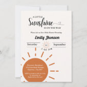 Boho terracotta小さな春輝き赤ちゃんシャワー 招待状 (正面)