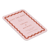 Boho Terracotta波形フレームウェディング日付を保存 マグネット (右側)