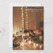 Boho Terracotta焼きオレンジミニマルフォト結婚ズ 招待状 (裏面)