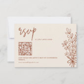 Boho Terracotta焼きオレンジ結婚のQRコード 出欠カード (正面)