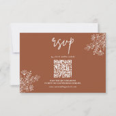 Boho Terracotta焼きオレンジ結婚のQRコード 出欠カード (正面)