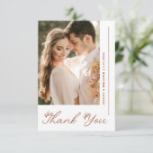 Boho Terracotta結婚の写真サンキューカード サンキューカード (スタンド正面)